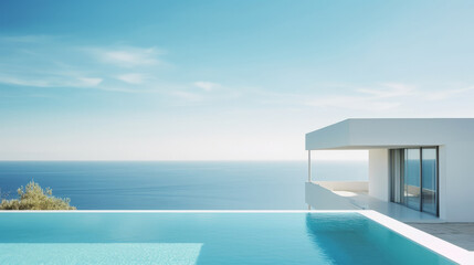 Obraz na płótnie Canvas Luxury modern villa with pool. Illustration AI Generative.
