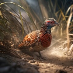 Fototapeta premium Pheasant in natural habitat (generative AI)