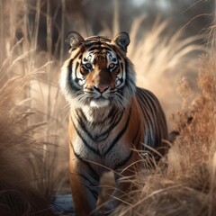 Fototapeta na wymiar Tiger in natural habitat (generative AI)