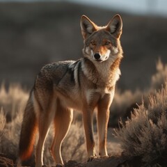 Fototapeta premium Coyote in natural habitat (generative AI)