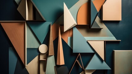 Bold geometric shapes and sharp angles in subtle. AI generated