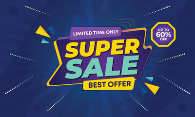 flash sale discount banner template promotion posts. super sale banner template design. web banner for mega sale promotion discount sale banner. end of season special offer banner - obrazy, fototapety, plakaty