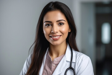 Friendly and compassionate female doctor with a reassuring smile
