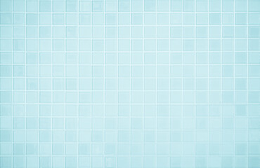 Blue light ceramic wall checkered and floor tiles mosaic background in bathroom and kitchen.