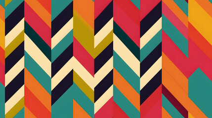 Fototapeta na wymiar A bold and graphic chevron pattern in bright colors for a playful background