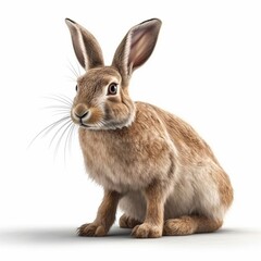 Fototapeta premium Rabbit isolated on white background (Generative AI)