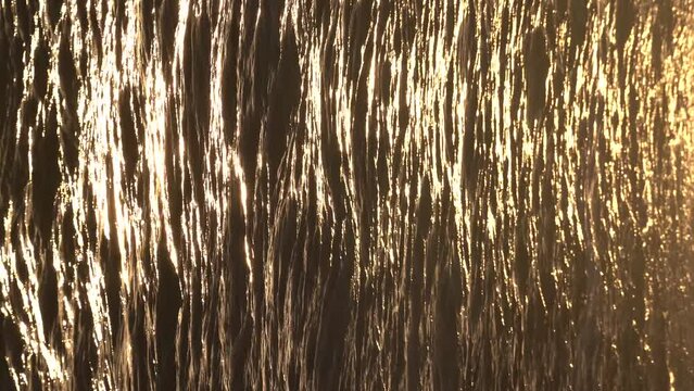 Water surface of ocean with small waves and ripples at sunset in the evening. Generative AI