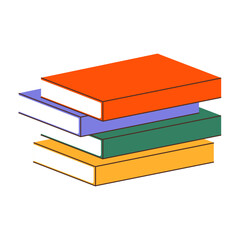 Stack of books vector flat illustration. Pile of textbooks