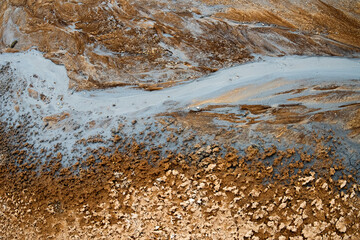 Islandia, siarkowe błoto, pomarańczowe góry, czerwone skały, siarkowe góry, mineralne osady, krajobraz © damian