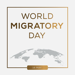 Naklejka premium World Migratory day, held on 14 May.