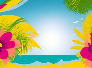 Fototapeta na wymiar colorful summer background with copyspace for text