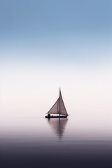 Fototapeta na wymiar Minimalist photography of a sail boat 