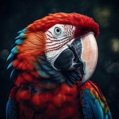 Stunning colorful bird portrait illustration made with Generative AI 