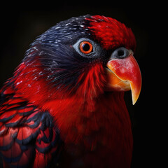 Fototapeta premium Stunning colorful bird portrait illustration made with Generative AI 