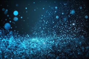 Fototapeta na wymiar Futuristic Blue Bokeh Particles Glittering in Space - Generative AI