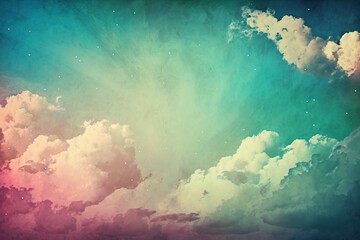 Fototapeta na wymiar Pastel Gradient Cloudy Sky with Grunge Texture Paper Nature Abstract Background - Generative AI