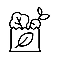 Vegetable outline icon for food and restaurant, harvest, farm, carrot, fruit logo
