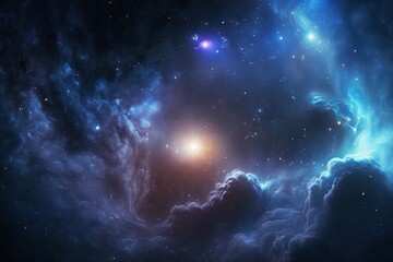Colorful Starry Night Sky Outer Space Background in High Definition - Generative AI