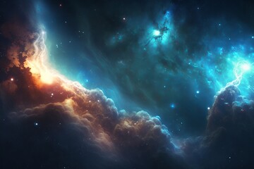 Obraz premium Colorful Starry Night Sky Outer Space Background - Generative AI