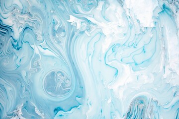 Obraz premium Pastel Blue Marble Surface Texture with Swirls and Shapes - Generative AI