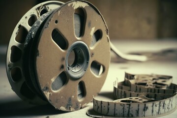 Fototapeta premium Vintage Film Grime Overlay: Scratched and Damaged 35mm and 8mm Footage Animation - Generative AI