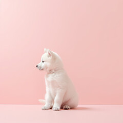 Fototapeta na wymiar Cute dog. Set of funny pet animals isolated on colorful background. Generative AI.