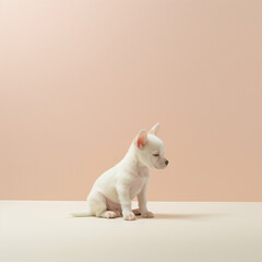 Cute dog. Set of funny pet animals isolated on colorful background. Generative AI.