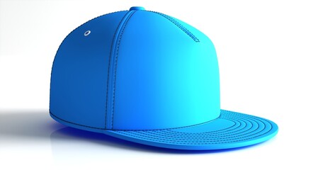 Images of blue baseball cap isolated on white background. 3d rendering.