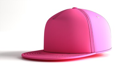 Images of pink baseball cap isolated on white background. 3d rendering.