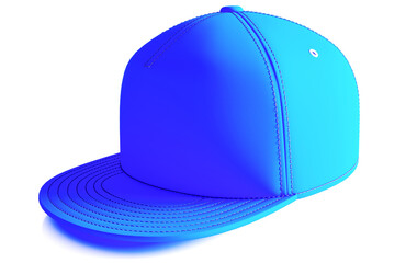 Images of blue baseball cap isolated on white background. 3d rendering.