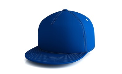 Images of blue baseball cap isolated on white background. 3d rendering.