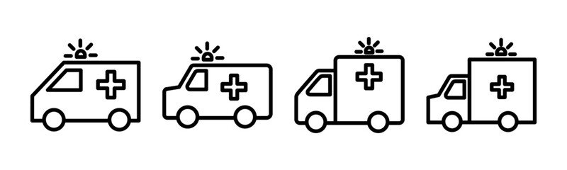 Ambulance icon vector illustration. ambulance truck sign and symbol. ambulance car