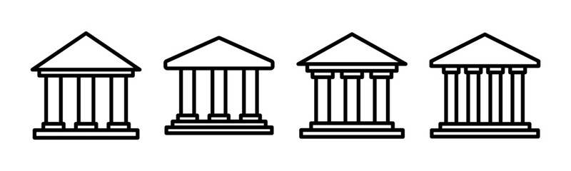 Bank icon vector illustration. Bank sign and symbol, museum, university