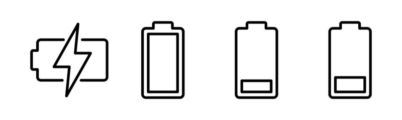 Battery icon vector illustration. battery charging sign and symbol. battery charge level
