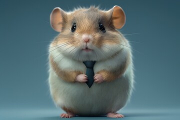 Funny cute surprised hamster close up. AI generated, human enhanced