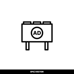 Billboard icon vector illustration logo template for many purpose. Isolated on white background.