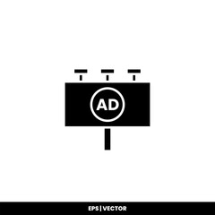 Billboard icon vector illustration logo template for many purpose. Isolated on white background.