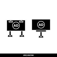 Billboard icon vector illustration logo template for many purpose. Isolated on white background.