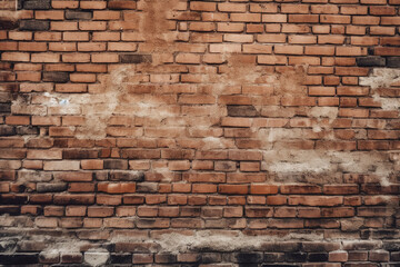 Old Brick Texture Wall, Background Aged Pattern Generative AI