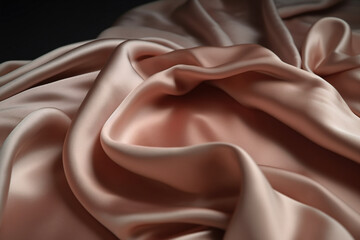 Silk Pink Luxury Cloth Fabric Texture, Background Wavy Abstract Generative AI
