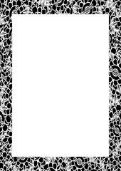 Blank frame with black and white intricate pattern