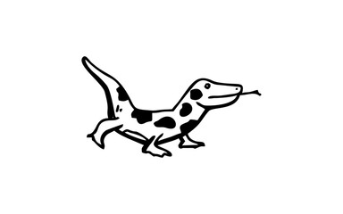 LIZARD Doodle art illustration with black and white style.