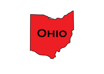 Politically conservative state of Ohio colored red. - obrazy, fototapety, plakaty