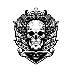 Mexican girl illustration and Mexican skull emblem logo capture the rich heritage and symbolism of Mexico, perfect for designs that celebrate Mexican culture and tradition.