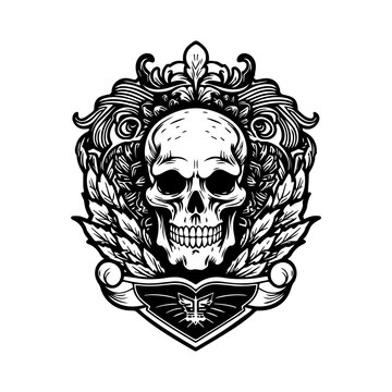 Mexican girl illustration and Mexican skull emblem logo capture the rich heritage and symbolism of Mexico, perfect for designs that celebrate Mexican culture and tradition.