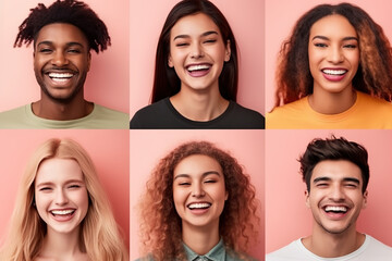A group of people with different facial expressions