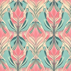 Generative AI seamless pattern with flowers