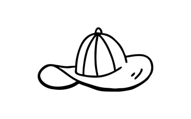 A HAT Doodle art illustration with black and white style.