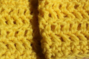 Handmade crochet pattern yellow scarf