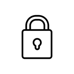 Lock icon vector. Simple lock sign illustration on white background 